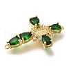 Rack Plating Brass Micro Pave Cubic Zirconia Links X-KK-P287-51G-03-2