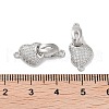 Brass Micro Pave Cubic Zirconia Fold Over Clasps KK-E107-02P-3