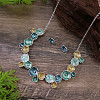 Flower Alloy Enamel Jewelry Set FS-WGE20A8-01-1