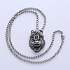Retro Rock Punk Men's Skull Wolf Stainless Steel Pendant Necklaces NY3455-4