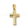 Ion Plating(IP) 304 Stainless Steel Micro Pave Cubic Zirconia Pendants X-STAS-Z107-08G-06-1