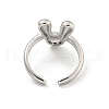 Brass Letter Open Cuff Rings for Women RJEW-G313-01V-P-3