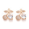 Brass Micro Pave Cubic Zirconia Pendants KK-T074-71KCG-01-1