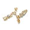 Asymmetrical Brass Micro Pave Cubic Zirconia Dangle Stud Earrings EJEW-D274-01G-2