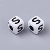 White Opaque Acrylic Beads X-MACR-R869-02S-2