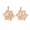 Brass Micro Pave Clear Cubic Zirconia Peg Bails Pendants KK-S364-089-1