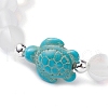 Beach Turtle Dyed Synthetic Turquoise Bead Bracelets BJEW-JB10252-01-2