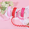 3 Rolls 3 Colors Heart Valentine's Day Polyester Lace Trim OCOR-FG0002-74-5