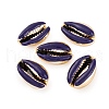Electroplated Cowrie Shell Beads SSHEL-M023-05F-1