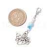 Ocean Theme Alloy Charm & Glass Beads Pendant Decorations HJEW-JM03157-02-3