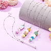 4Pcs Brass Satellite Chain Necklaces NJEW-TAC0022-8