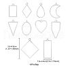 10Pcs Alloy Open Back Bezel Pendants PALLOY-YWC0002-02S-4