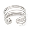 Non-Tarnish 304 Stainless Steel Multi Line Cuff Bangles for Women BJEW-L682-009P-2