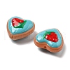 Handmade Lampwork Enamel Beads Heart with Strawberry LAMP-V001-06G-3