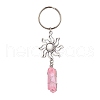 Natural Quartz & Alloy Keychain KEYC-JKC01147-4