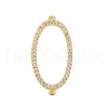 Brass Crystal Rhinestone Oval Ring Links Connector Charms KK-S035-05G-1
