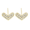 Brass Micro Pave Clear Cubic Zirconia Studs Earring for Women EJEW-S217-A11-1