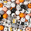 160Pcs 11 Styles Printed Cat & Dog Wood Beads WOOD-TA0001-74-3