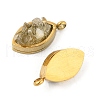 Natural Mixed Stone Chip 304 Stainless Steel Horse Eye Pendants KK-P300-13G-2