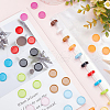 CRASPIRE 120Pcs 12 Colors ABS Plastic Loose Leaf Ring Round Binder Discs FIND-CP0001-34-5