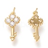 Brass Micro Pave Clear Cubic Zirconia Pendants ZIRC-K086-04G-2
