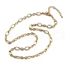 5.5MM 304 Stainless Steel Textured Oval Link Chain Necklaces NJEW-T016-12G-4