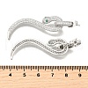 Snake Brass Cubic Zirconia Dangle Stud Earrings for Women EJEW-F367-01B-P-3