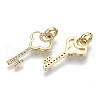 Brass Micro Pave Cubic Clear Zirconia Pendants KK-N232-94-NF-2