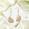 Resin & Walnut Wood Arch Dangle Earrings EJEW-JE05506-02-3