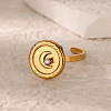 304 Stainless Steel & Rhinestone Adjustable Cuff Rings FS-WG613D1-04-1