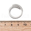 Brass Micro Pave Clear Cubic Zirconia Open Cuff Rings for Women RJEW-S624-04P-5