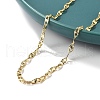 Brass Textured Oval Link Chain Necklaces for Women Men NJEW-F337-04G-4