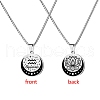 12 Constellation Stainless Steel Half Moon & Lotus Pendant Box Chain Necklaces PW-WGE44A0-01-1