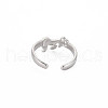 304 Stainless Steel 12 Constellations/Zodiac Signs Open Cuff Ring for Women RJEW-S405-156P-G-2