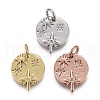 Brass Micro Pave Clear Cubic Zirconia Charms KK-F821-28-1
