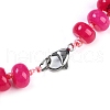 Dyed Natural Rhodonite Rondelle Graduated Beaded Necklaces for Women Men NJEW-K388-02B-3
