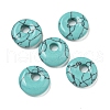 Synthetic Turquoise Donut/Pi Disc Charms G-G142-02O-1