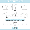 Unicraftale 150Pcs 3 Styles 304 Stainless Steel Earring Hooks STAS-UN0054-41-3