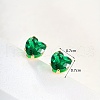 Cute Heart Stainless Steel Cubic Zirconia Stud Earrings AW0516-4