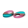 Transparent Resin & Walnut Wood Pendants RESI-M027-02H-3