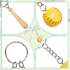 SOFPLATE 12Pcs Mini Baseball PU Leather Pendant Keychain with Wood Baseball Bat DIY-SP0001-51B-6