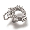 Brass Micro Pave Clear Cubic Zirconia Charms ZIRC-B002-55P-3