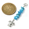 Synthetic Turquoise Chip Pendant Decorations HJEW-JM01321-4