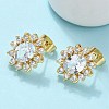 Brass Micro Pave Clear Cubic Zirconia Stud Earrings EJEW-C139-04G-2