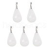 Teardrop Platinum Tone Brass Quartz Crystal Pendants X-G-F267-04I-3