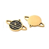 Ion Plating(IP) 304 Stainless Steel Enamel Pendants STAS-M102-51G-2