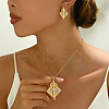 Stainless Steel Rhombus Pendant Necklaces & Stud Earring Sets for Women DJ8771-3