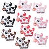 SUNNYCLUE 10Pcs 5 Colors Cow Silicone Focal Beads SIL-SC0001-59-1