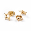 304 Stainless Steel Tiny Hollow Out Star Stud Earrings for Women STAS-A065-01G-2