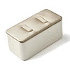 Rectangle Imitation Leather Jewelry Couple Ring Display Stands ODIS-K005-03-2
